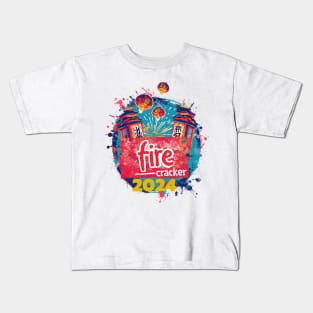 Green Fire Cracker: Popart Chinese New Year Celebration Kids T-Shirt